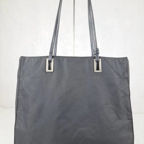 Authentic PRADA Vintage Nylon Tessuto Leather Shoulder Tote Hand Bag Black - Picture 2 of 14